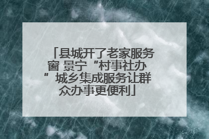 县城开了老家服务窗 景宁“村事社办”城乡集成服务让群众办事更便利