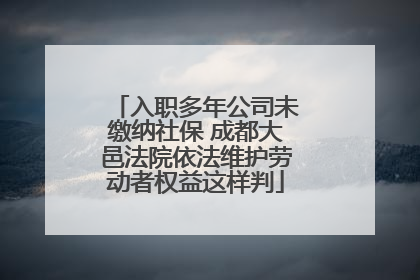 入职多年公司未缴纳社保 成都大邑法院依法维护劳动者权益这样判
