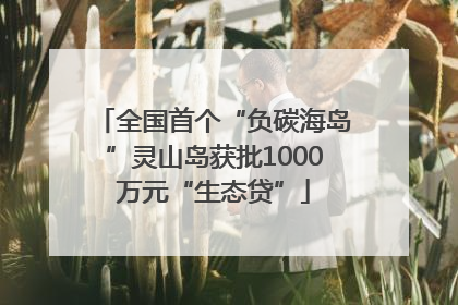 全国首个“负碳海岛”灵山岛获批1000万元“生态贷”