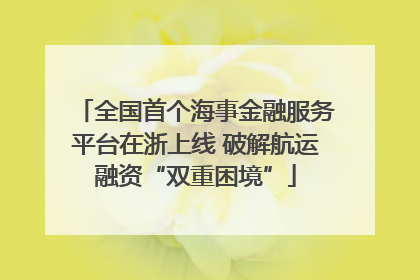 全国首个海事金融服务平台在浙上线 破解航运融资“双重困境”