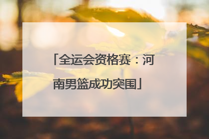 全运会资格赛：河南男篮成功突围