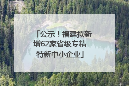 公示！福建拟新增62家省级专精特新中小企业