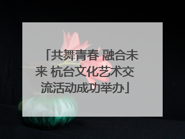 共舞青春 融合未来 杭台文化艺术交流活动成功举办