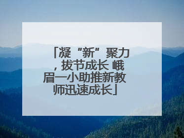 凝“新”聚力，拔节成长 峨眉一小助推新教师迅速成长
