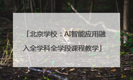 北京学校：AI智能应用融入全学科全学段课程教学