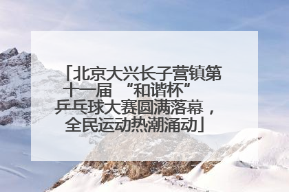 北京大兴长子营镇第十一届 “和谐杯” 乒乓球大赛圆满落幕，全民运动热潮涌动