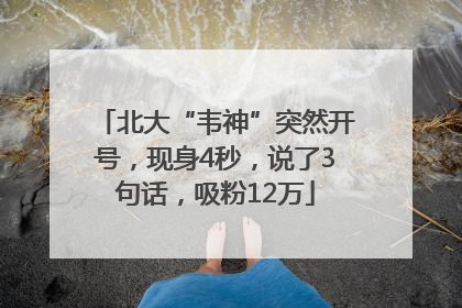 北大“韦神”突然开号，现身4秒，说了3句话，吸粉12万