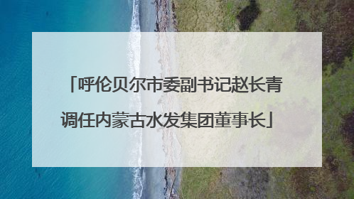 呼伦贝尔市委副书记赵长青调任内蒙古水发集团董事长