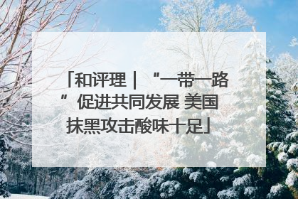 和评理｜“一带一路”促进共同发展 美国抹黑攻击酸味十足
