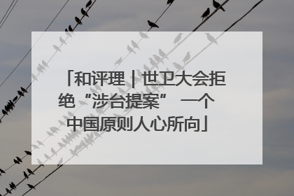 和评理｜世卫大会拒绝“涉台提案” 一个中国原则人心所向