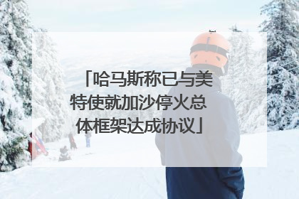 哈马斯称已与美特使就加沙停火总体框架达成协议