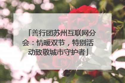 善行团苏州互联网分会：情暖双节，特别活动致敬城市守护者