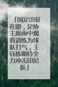 国足出征在即，足协主席雨中观看训练为球队打气，王钰栋期待全力冲击印尼队
