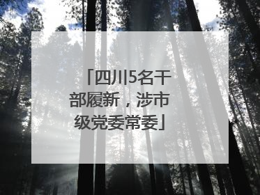 四川5名干部履新，涉市级党委常委
