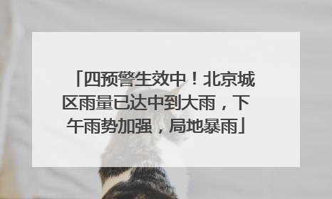 四预警生效中！北京城区雨量已达中到大雨，下午雨势加强，局地暴雨