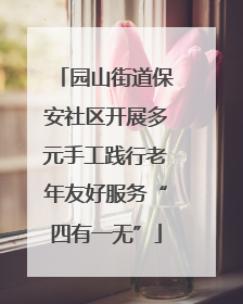 园山街道保安社区开展多元手工践行老年友好服务“四有一无”