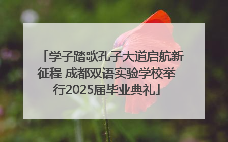学子踏歌孔子大道启航新征程 成都双语实验学校举行2025届毕业典礼