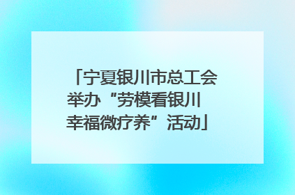 宁夏银川市总工会举办“劳模看银川 幸福微疗养”活动