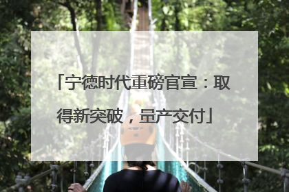 宁德时代重磅官宣：取得新突破，量产交付