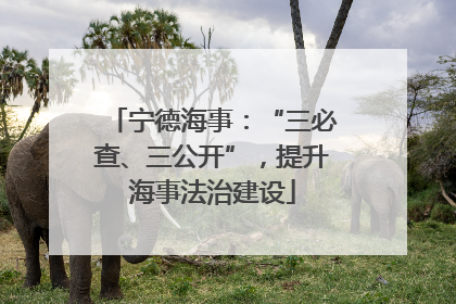 宁德海事：“三必查、三公开”，提升海事法治建设