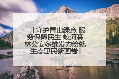 守护青山绿意 服务保障民生 蛟河森林公安多维发力绘就生态惠民新画卷