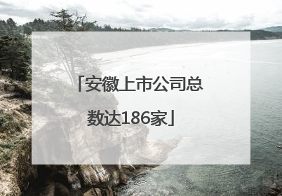 安徽上市公司总数达186家
