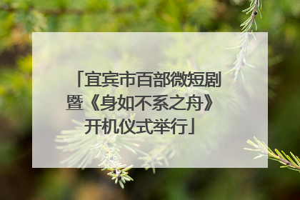 宜宾市百部微短剧暨《身如不系之舟》开机仪式举行