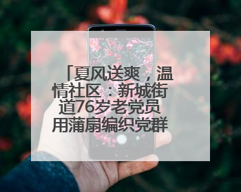 夏风送爽，温情社区：新城街道76岁老党员用蒲扇编织党群连心桥