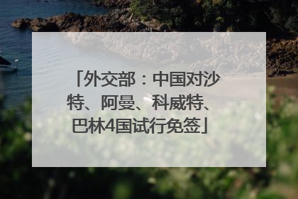 外交部：中国对沙特、阿曼、科威特、巴林4国试行免签