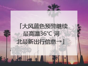 大风蓝色预警继续 最高温36℃ 河北最新出行信息→