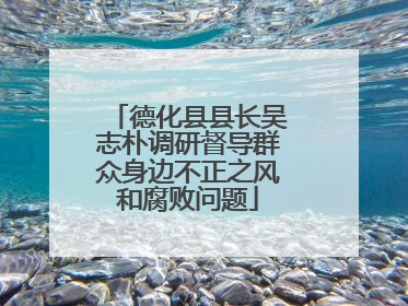 德化县县长吴志朴调研督导群众身边不正之风和腐败问题