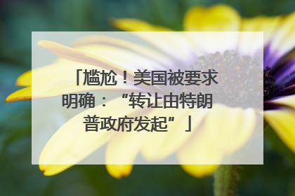 尴尬！美国被要求明确：“转让由特朗普政府发起”