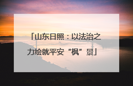 山东日照：以法治之力绘就平安“枫”景