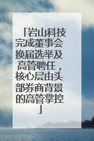 岩山科技完成董事会换届选举及高管聘任，核心层由头部券商背景的高管掌控