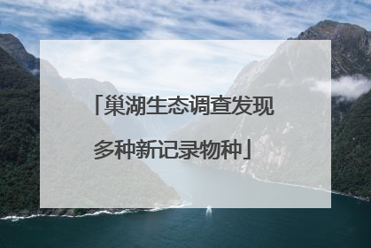 巢湖生态调查发现多种新记录物种
