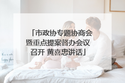 市政协专题协商会暨重点提案督办会议召开 黄喜忠讲话