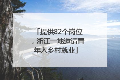提供82个岗位，浙江一地邀请青年入乡村就业