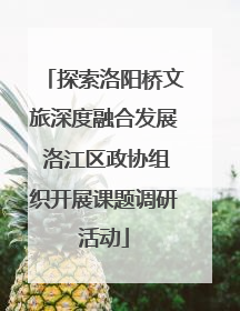 探索洛阳桥文旅深度融合发展 洛江区政协组织开展课题调研活动