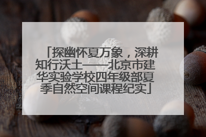 探幽怀夏万象，深耕知行沃土——北京市建华实验学校四年级部夏季自然空间课程纪实