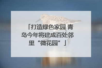 打造绿色家园 青岛今年将建成百处邻里“微花园”