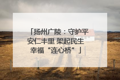扬州广陵：守护平安仁丰里 架起民生幸福“连心桥”
