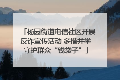 杨园街道电信社区开展反诈宣传活动 多措并举守护群众“钱袋子”