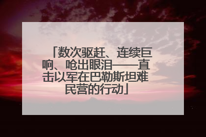 数次驱赶、连续巨响、呛出眼泪——直击以军在巴勒斯坦难民营的行动