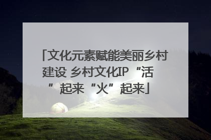 文化元素赋能美丽乡村建设 乡村文化IP“活”起来“火”起来