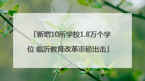 新增10所学校1.8万个学位 临沂教育改革重磅出击