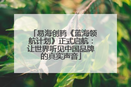 易海创腾《蓝海领航计划》正式启航：让世界听见中国品牌的真实声音