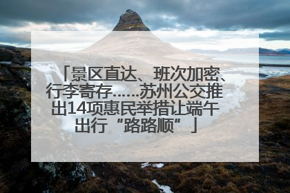 景区直达、班次加密、行李寄存……苏州公交推出14项惠民举措让端午出行“路路顺”