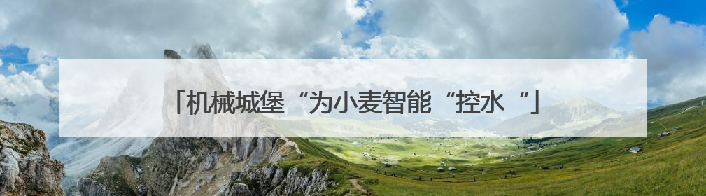 机械城堡“为小麦智能“控水“