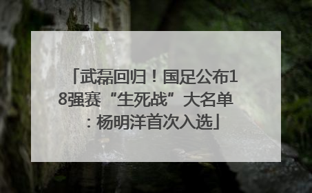 武磊回归！国足公布18强赛“生死战”大名单：杨明洋首次入选