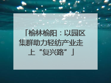 榆林榆阳：以园区集群助力轻纺产业走上“复兴路”